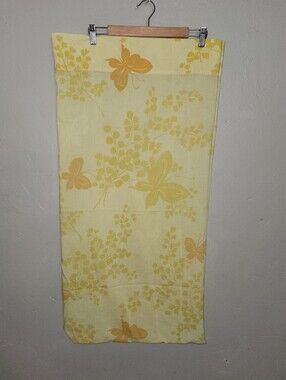 Vintage 1960s 1970s Springmaid King Size Pillowcase Yellow Orange Butterfly